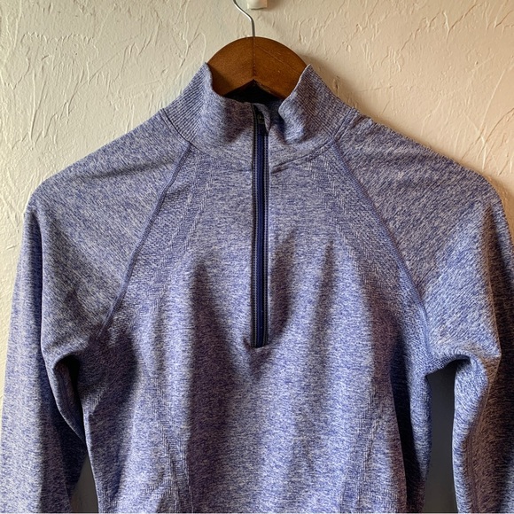 Athleta Fast Track Quarter Zip Spacedye Purple Athletic Jacket Size S - Picture 3 of 8